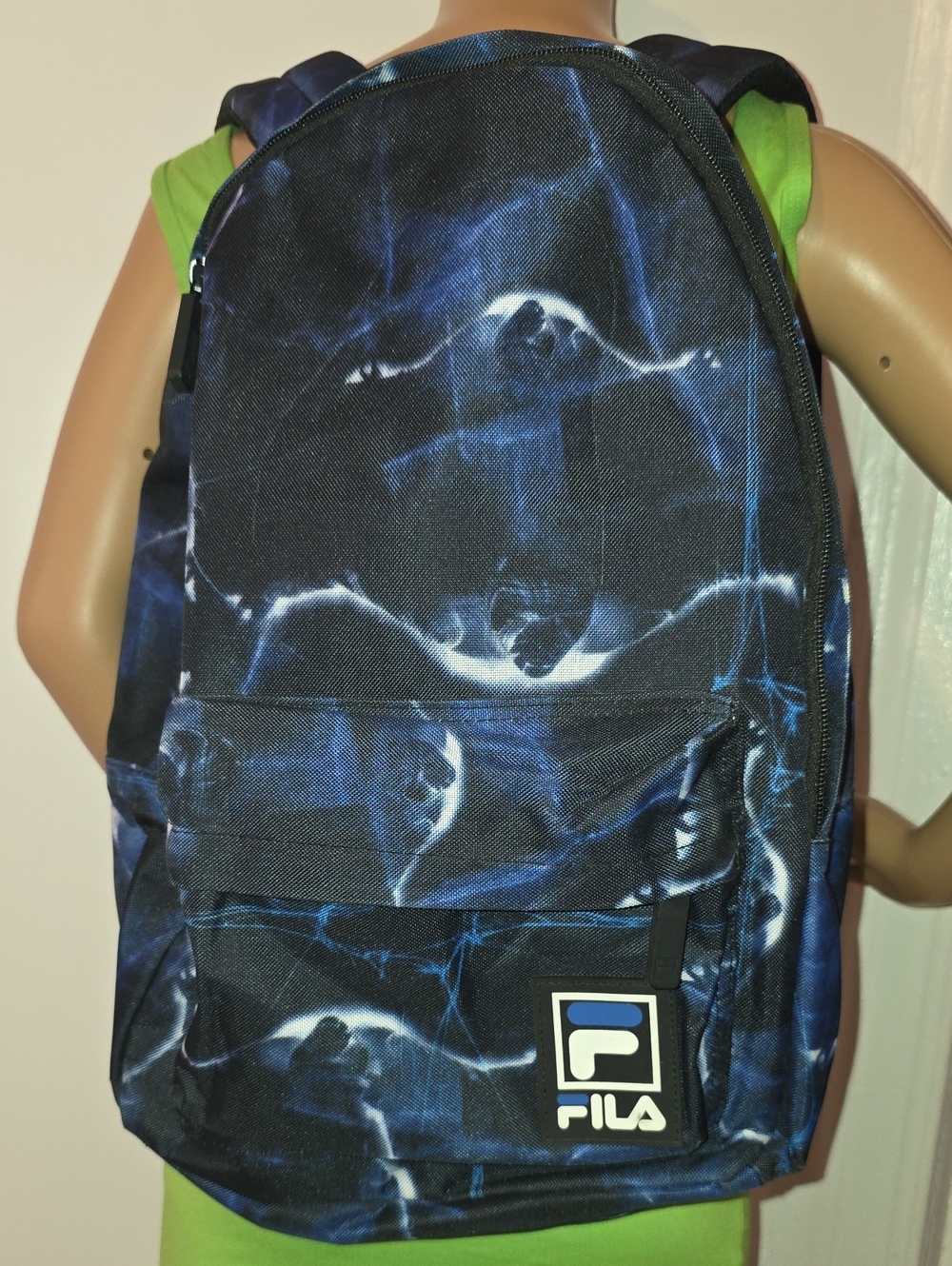 Fila Navy and White Graphic Men's Backpack